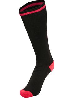 Rückansicht von hummel ELITE INDOOR SOCK HIGH Sportsocken BLACK/DIVA PINK