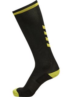 hummel ELITE INDOOR SOCK HIGH Sportsocken BLACK/BLAZING YELLOW