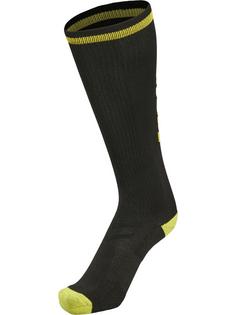 Rückansicht von hummel ELITE INDOOR SOCK HIGH Sportsocken BLACK/BLAZING YELLOW