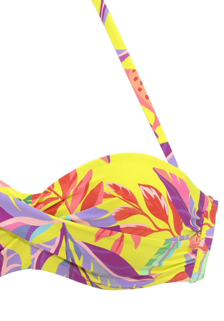 S.OLIVER S.OLIVER B&uuml;gel-Bandeau-Bikini-Top Bikini Oberteil Damen - gelb-bedruckt - 0 | SportScheck