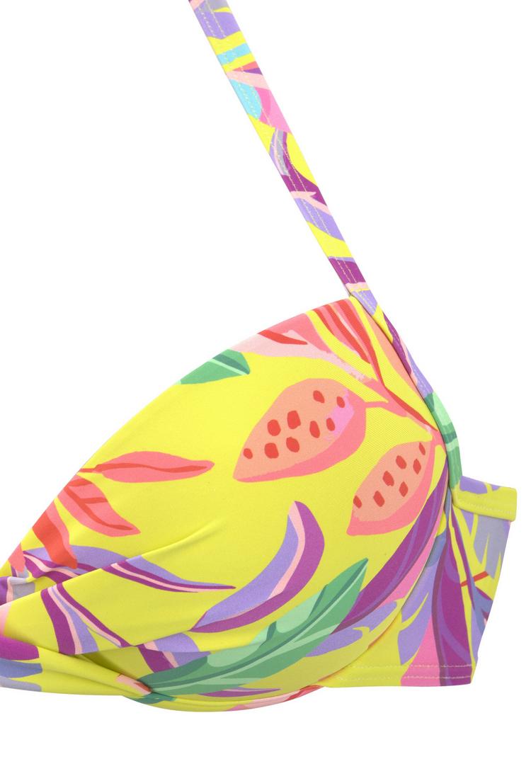 S.OLIVER S.OLIVER Push-Up-Bikini-Top Bikini Oberteil Damen - gelb-bedruckt - 0 | SportScheck