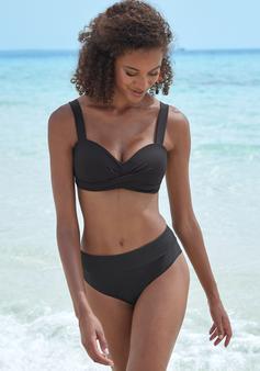 Rückansicht von Lascana Bandeau-Bikini-Top Bikini Oberteil Damen schwarz