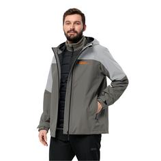 Rückansicht von Jack Wolfskin GLAABACH 3IN1 JKT M Doppeljacke Herren moonwalk