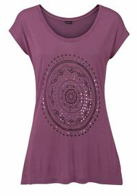 Lascana Strandshirt T-Shirt Damen - brombeere