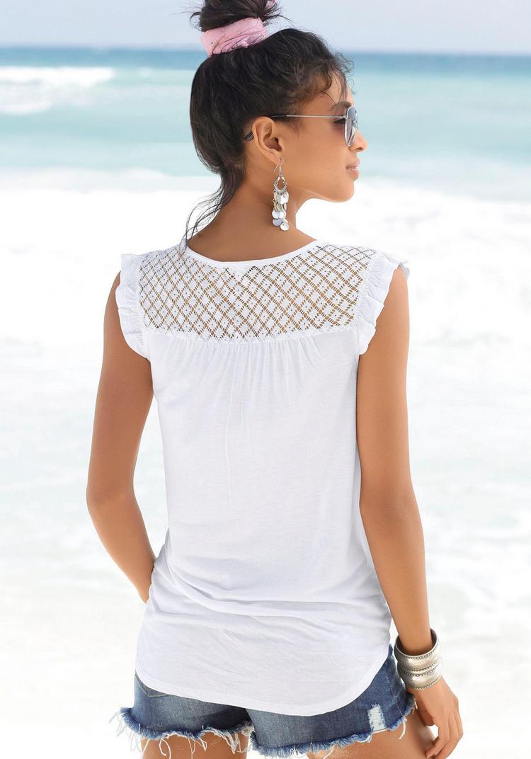 Buffalo Buffalo Strandshirt T-Shirt Damen - wei&szlig; - 3 | SportScheck