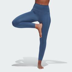 Rückansicht von adidas adidas Yoga Studio 7/8-Leggings 7/8-Tights Damen Wonder Steel