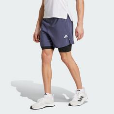 Rückansicht von adidas Gym+ Training 2-in-1 Shorts Funktionsshorts Herren Shadow Navy