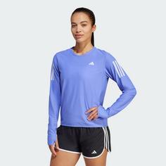 Rückansicht von adidas Own The Run Longsleeve Langarmshirt Damen Semi Cobalt Blue