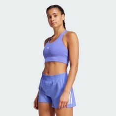 Rückansicht von adidas Run Pocket Medium-Support Sport-BH Sport-BH Damen Semi Cobalt Blue