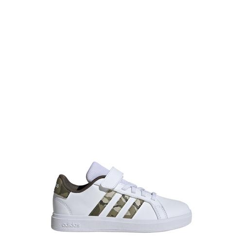 Rückansicht von adidas Grand Court 2.0 Kids Schuh Sneaker Kinder Cloud White / Olive Strata / Shadow Olive