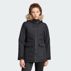 Rückansicht von adidas Paveric Fur Parka Softshelljacke Damen Black