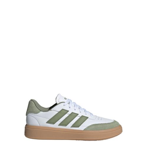 Rückansicht von adidas Courtblock Schuh Sneaker Kinder Cloud White / Tent Green / Gum