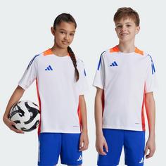 Rückansicht von adidas Tiro 24 Competition Kids Trainingstrikot Fußballtrikot Kinder White / App Solar Red