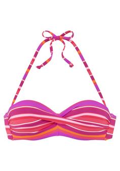S.OLIVER Bügel-Bandeau-Bikini-Top Bikini Oberteil Damen pink bedruckt