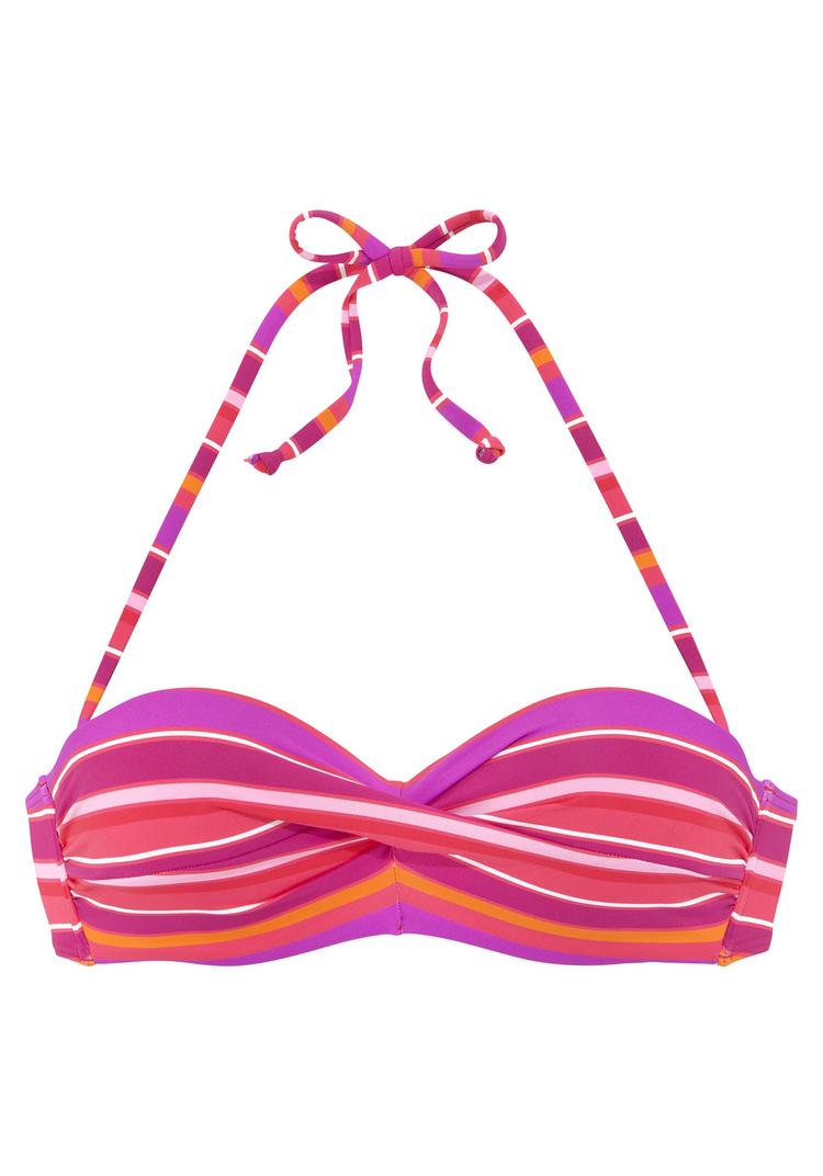 S.OLIVER S.OLIVER B&uuml;gel-Bandeau-Bikini-Top Bikini Oberteil Damen - pink bedruckt - 0 | SportScheck