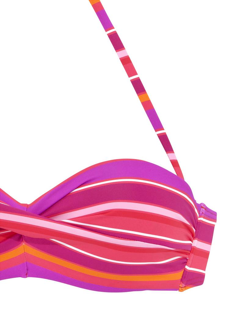S.OLIVER S.OLIVER B&uuml;gel-Bandeau-Bikini-Top Bikini Oberteil Damen - pink bedruckt - 0 | SportScheck