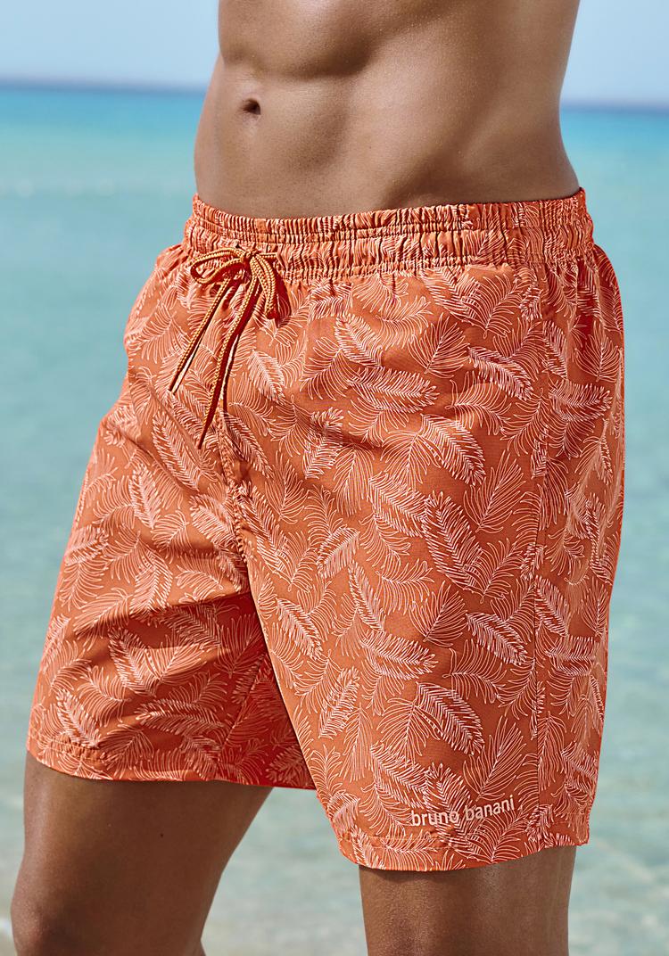 BRUNO BANANI BRUNO BANANI Badeshorts Badehose Herren - orange bedruckt - 0 | SportScheck