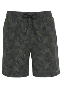 BRUNO BANANI Badeshorts Badehose Herren - schwarz bedruckt