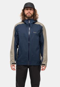 Rückansicht von Bergans of Norway Vaagaa Allround Hardshelljacke Herren Navy Blue/Green Mud