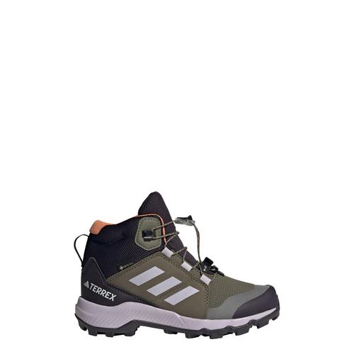 Rückansicht von adidas GTX Organizer Mid GORE-TEX Wanderschuh Winterschuhe Kinder Olive Strata / Silver Dawn / Amber Tint