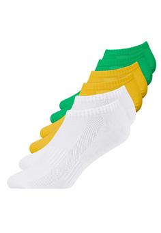 Snocks Sneaker Socken aus Bio-Baumwolle Freizeitsocken Mix (Grün/Weiß/Gelb)