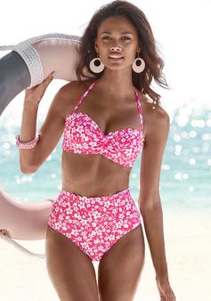 Rückansicht von Vivance Bikini-Hose Bikini Hose Damen neonpink-weiß