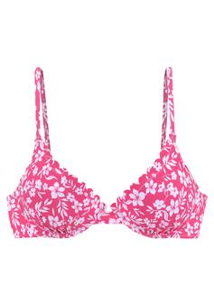 Vivance Bügel-Bikini-Top Bikini Oberteil Damen neonpink-weiß