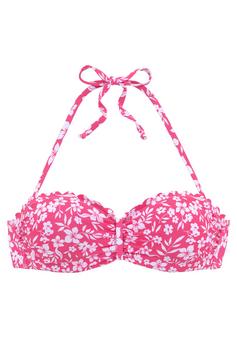 Vivance Bügel-Bandeau-Bikini-Top Bikini Oberteil Damen neonpink-weiß