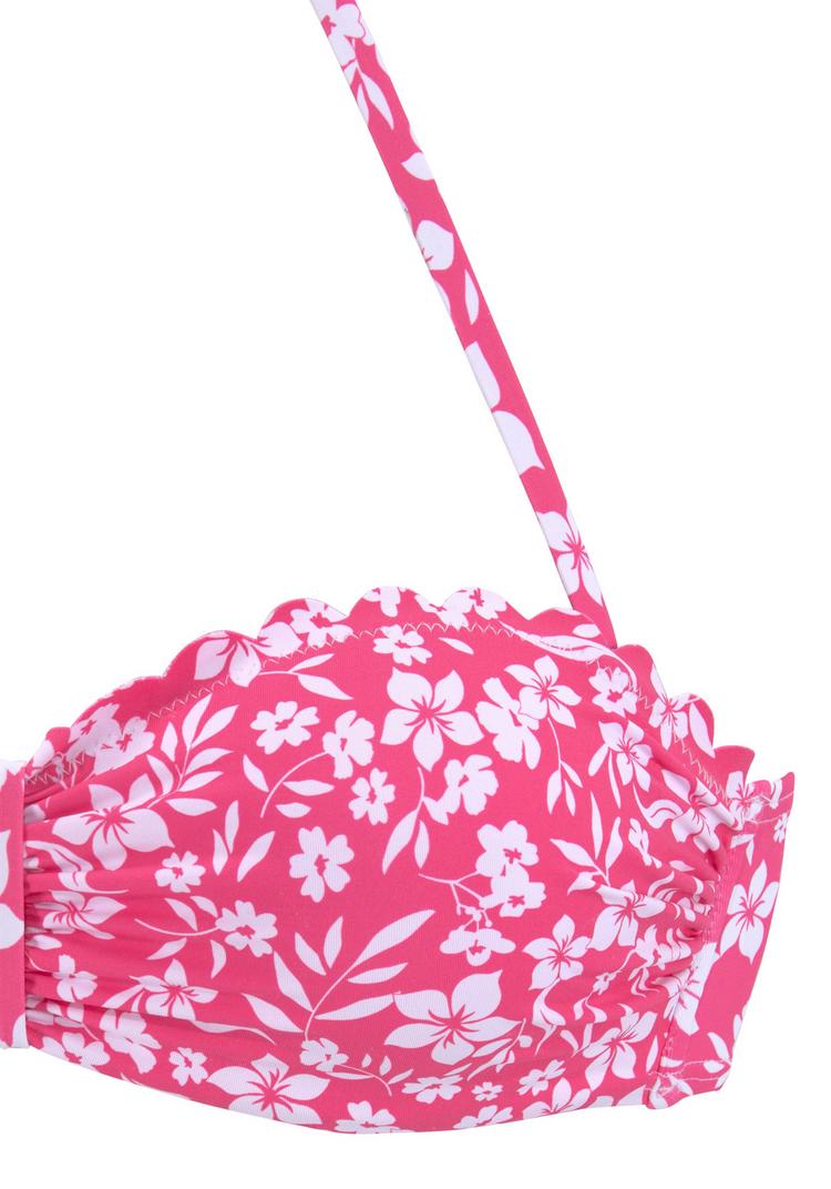 Vivance Vivance B&uuml;gel-Bandeau-Bikini-Top Bikini Oberteil Damen - neonpink-wei&szlig; - 1 | SportScheck