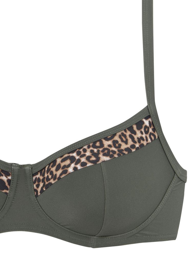 Lascana Lascana B&uuml;gel-Bikini-Top Bikini Oberteil Damen - oliv-leo - 0 | SportScheck