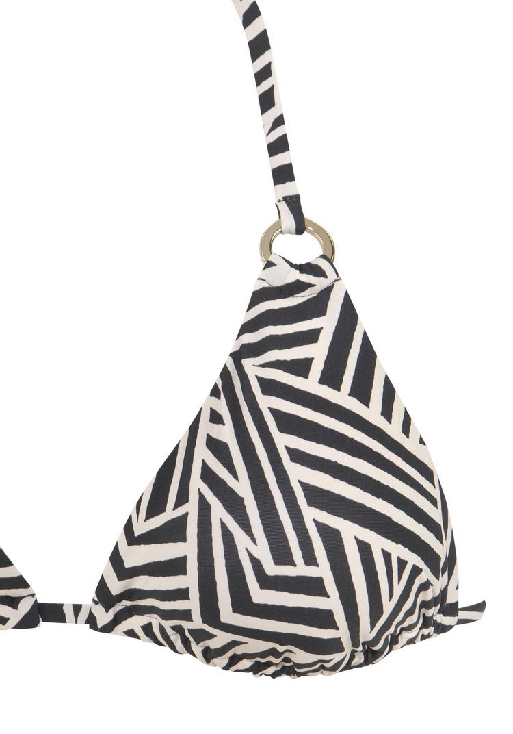 Lascana Lascana Triangel-Bikini-Top Bikini Oberteil Damen - schwarz-creme - 0 | SportScheck