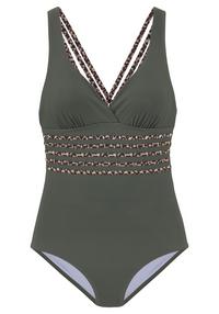 Lascana Badeanzug Badeanzug Damen - oliv-leo