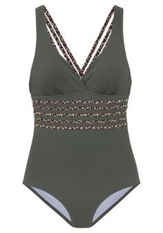 Lascana Badeanzug Badeanzug Damen oliv-leo