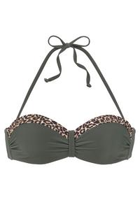 Lascana B&uuml;gel-Bandeau-Bikini-Top Bikini Oberteil Damen - oliv-leo