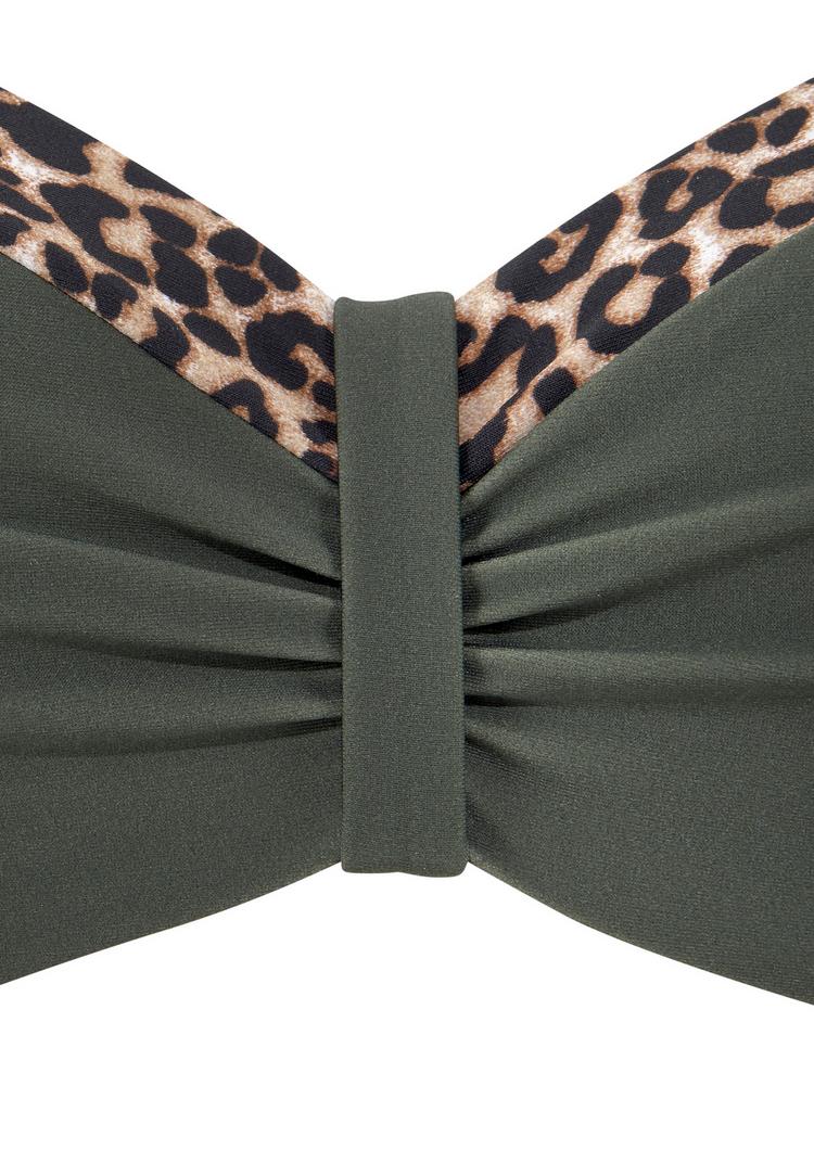 Lascana Lascana B&uuml;gel-Bandeau-Bikini-Top Bikini Oberteil Damen - oliv-leo - 1 | SportScheck