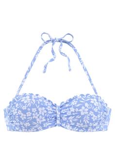 Vivance Bügel-Bandeau-Bikini-Top Bikini Oberteil Damen himmelblau-weiß