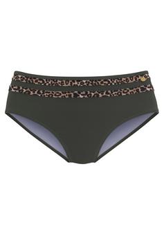 Lascana Highwaist-Bikini-Hose Bikini Hose Damen oliv-leo