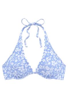 Vivance Bügel-Bikini-Top Bikini Oberteil Damen himmelblau-weiß