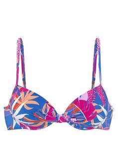 Buffalo Bügel-Bikini-Top Bikini Oberteil Damen blau-pink bedruckt