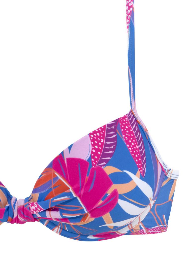 Buffalo Buffalo B&uuml;gel-Bikini-Top Bikini Oberteil Damen - blau-pink bedruckt - 0 | SportScheck