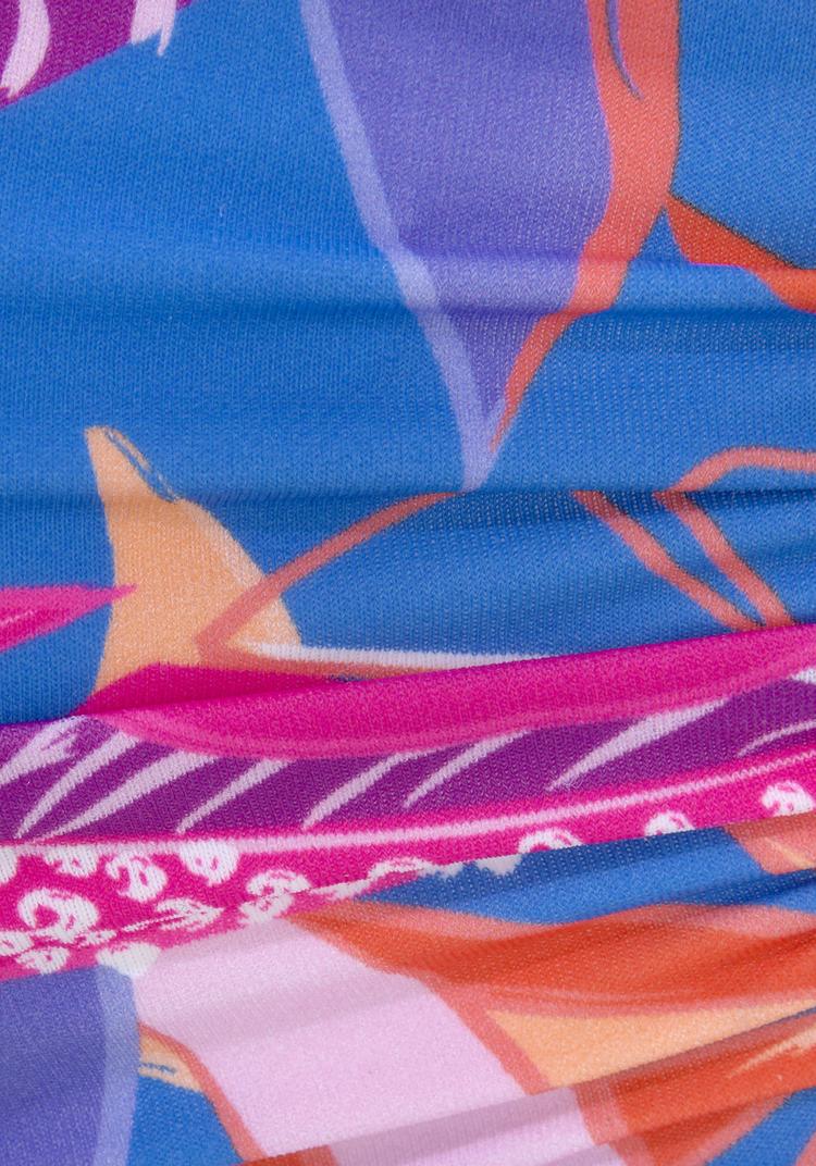 Buffalo Buffalo B&uuml;gel-Bandeau-Bikini-Top Bikini Oberteil Damen - blau-pink bedruckt - 0 | SportScheck