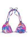 Buffalo Triangel-Bikini-Top Bikini Oberteil Damen - blau-pink bedruckt
