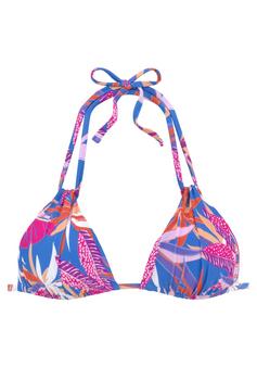 Buffalo Triangel-Bikini-Top Bikini Oberteil Damen blau-pink bedruckt