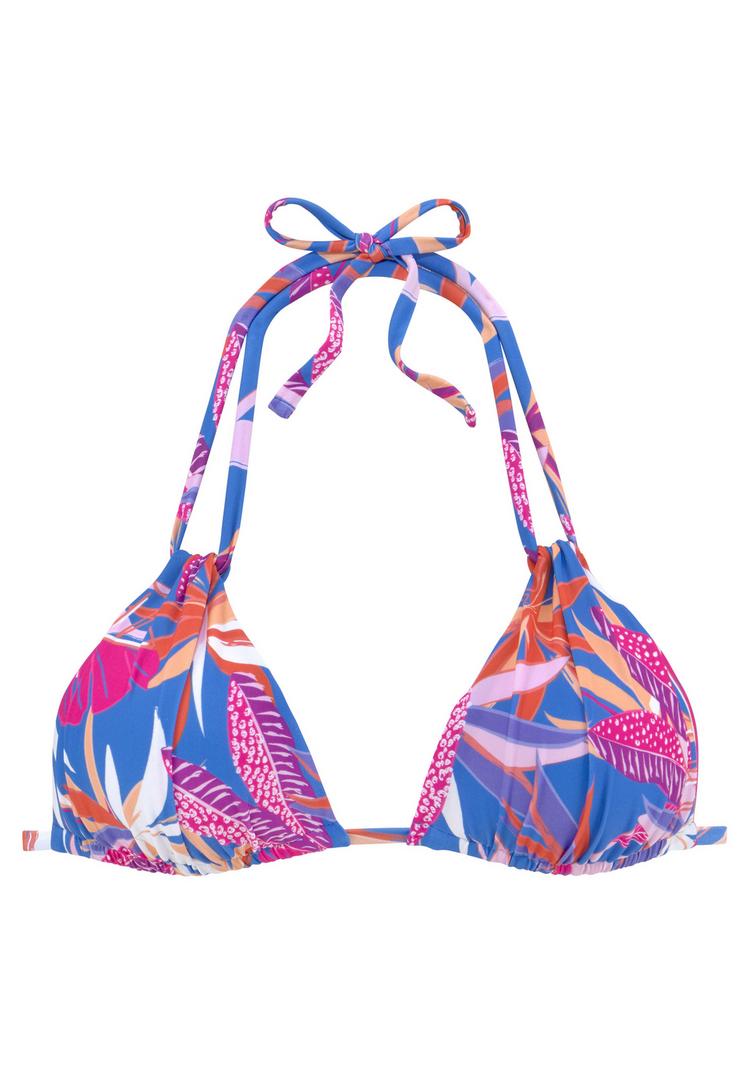 Buffalo Buffalo Triangel-Bikini-Top Bikini Oberteil Damen - blau-pink bedruckt - 0 | SportScheck