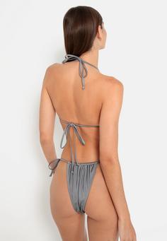 Rückansicht von LSCN by Lascana Triangel-Bikini-Top Bikini Oberteil Damen silber