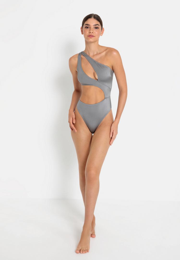 LSCN by Lascana LSCN by Lascana Monokini Badeanzug Damen - silber - 1 | SportScheck