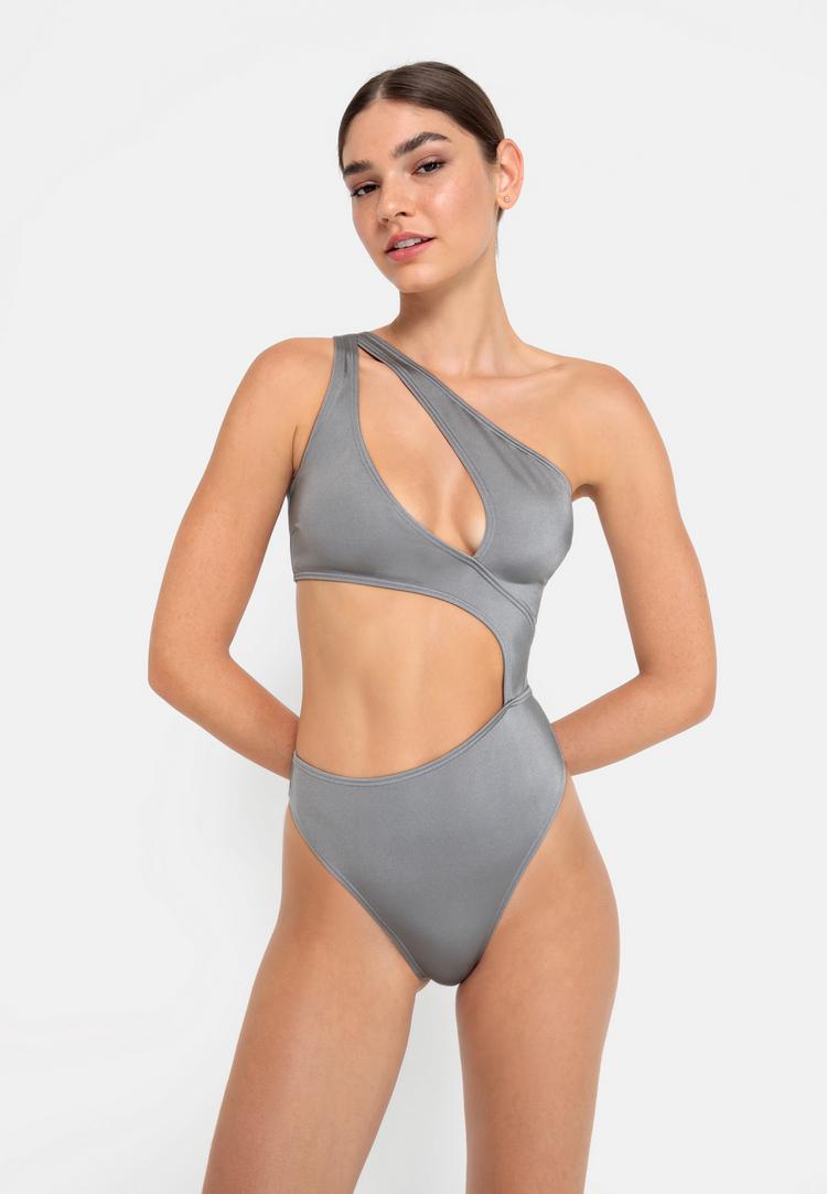 LSCN by Lascana LSCN by Lascana Monokini Badeanzug Damen - silber - 2 | SportScheck