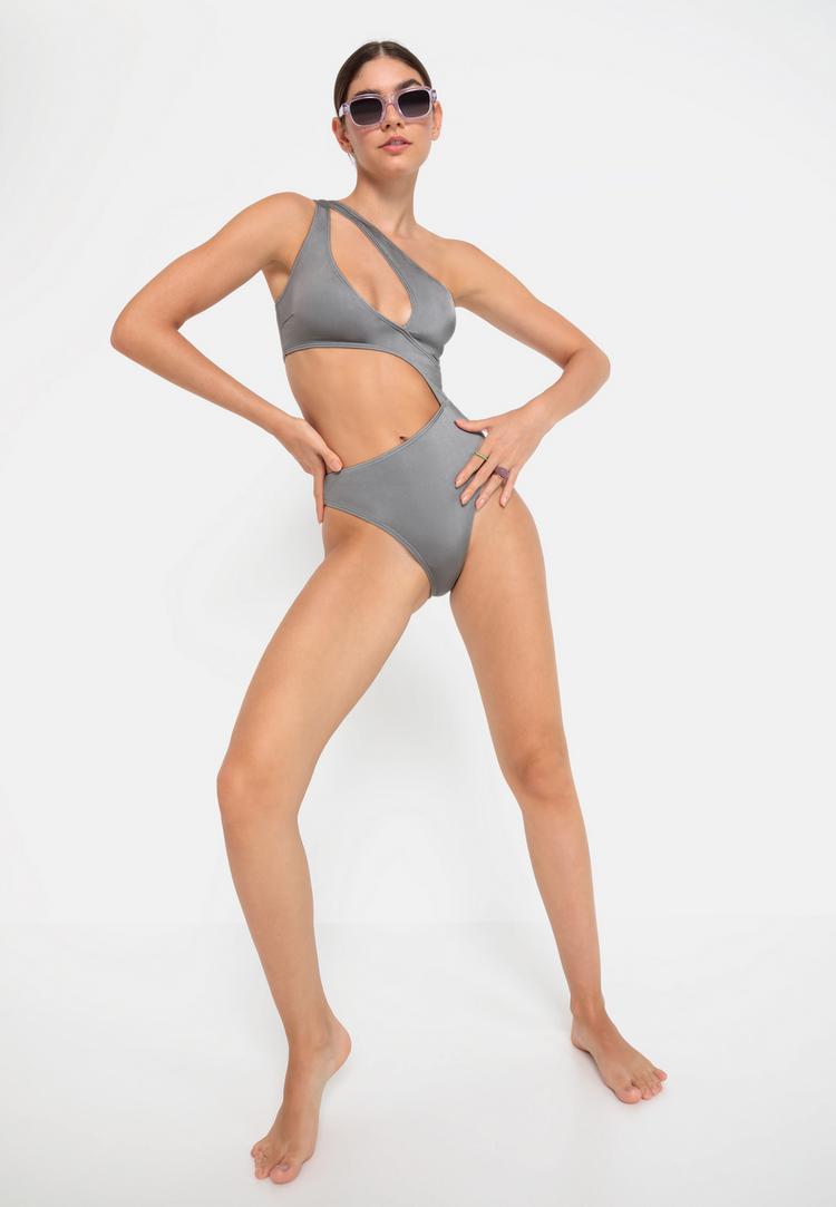 LSCN by Lascana LSCN by Lascana Monokini Badeanzug Damen - silber - 4 | SportScheck