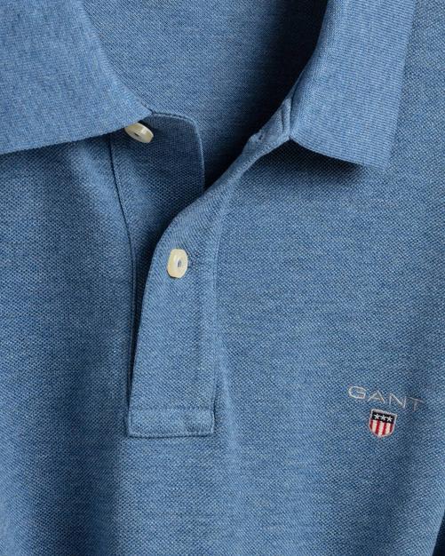 Rückansicht von GANT Poloshirt Poloshirt Herren Blau (Denim Blue mel.)