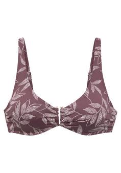 Lascana Bügel-Bikini-Top Bikini Oberteil Damen aubergine bedruckt